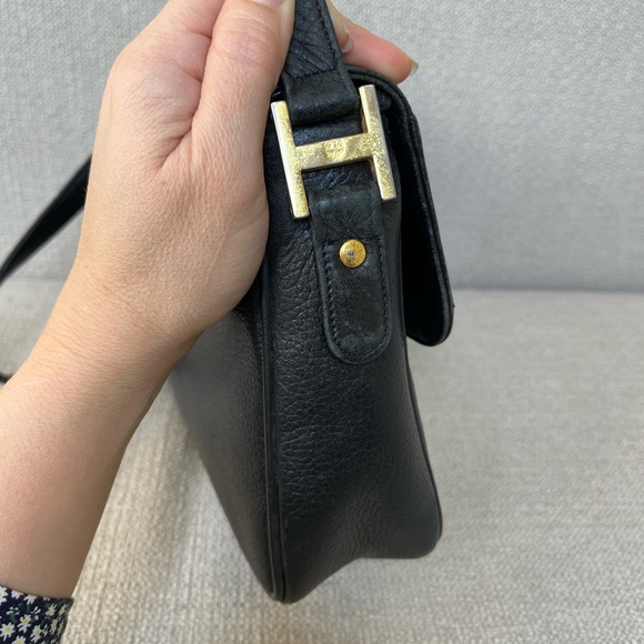 Vintage MCM Leather Crossbody Messenger Shoulder Sling Bag Purse Black Studded - Picture 8 of 16